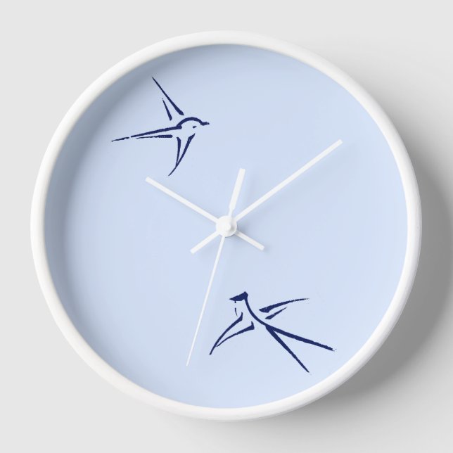 Babies: Swallows/Blue -  Clock (Front)