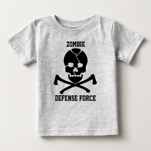 babies Zombie Defence Force: Skulls & Axes Baby T-Shirt (Front)