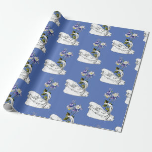 Babirusa Skull with Columbine Flower Wrapping Paper