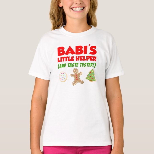 Babi's Little Helper Christmas Cookies T-Shirt (Front)