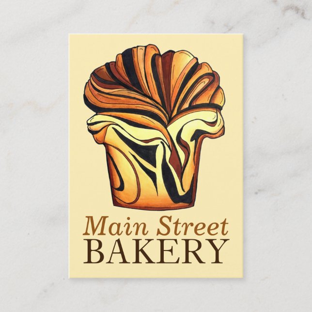 Babka Chocolate Bread Slice Loaf Jewish Bakery Business Card (Front)
