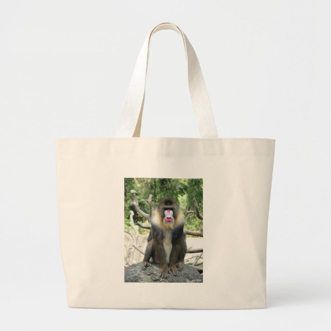 baboon,狒狒 large tote bag (Front)