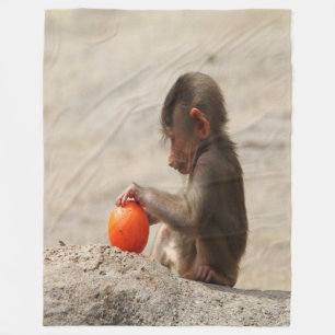 Baboon Baby Fleece Blanket