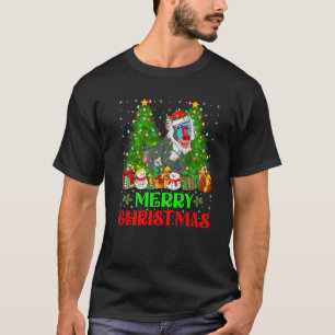 Baboon Christmas Tree Lights Holiday Santa Baboon  T-Shirt