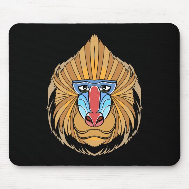 Baboon Face Halloween Scary Baboon Monkey  Mouse Pad (Front)