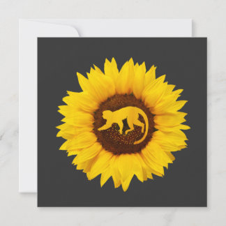 Baboon  For Women Men Monkey Animal Sunflower Invitation