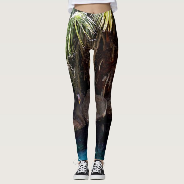 Baboon In Paradise, Ladies Leggings (Front)