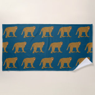 Baboon monkey art beach towel