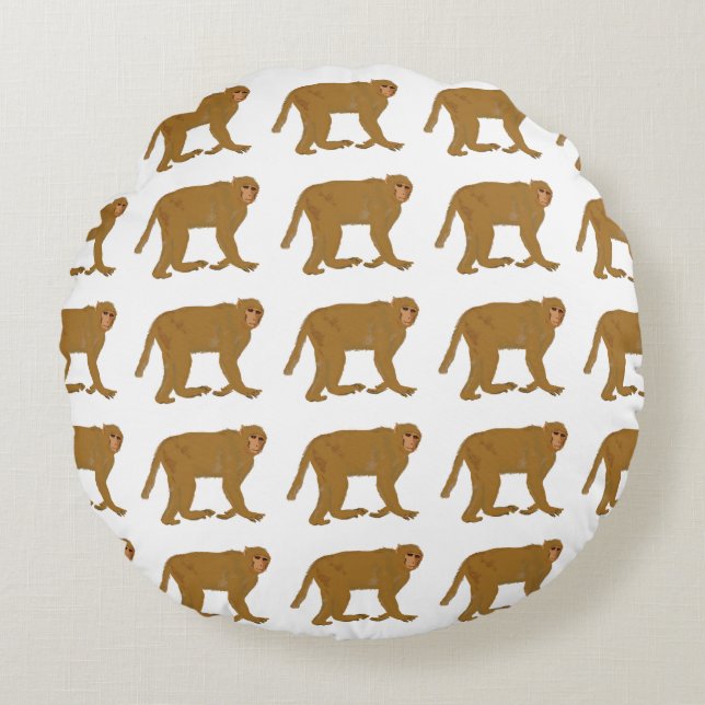 Baboon Monkey Art  Round Cushion (Front)