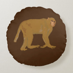 Baboon Monkey Art Round Cushion