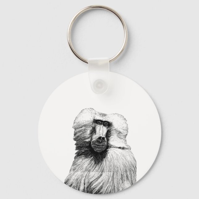 Baboon Monkey Jungle Safari Illustration nature  Key Ring (Front)