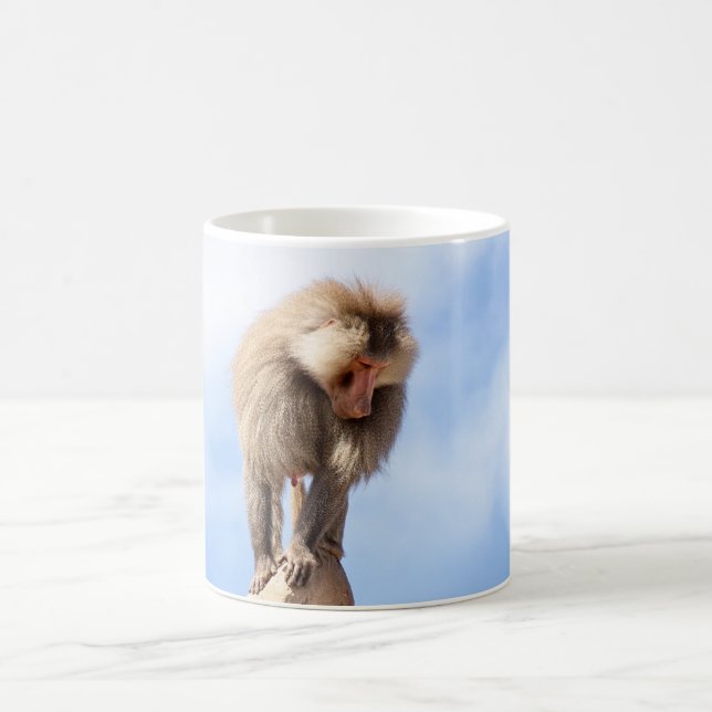 Baboon monkey on top of a mountain coffee mug (Center)