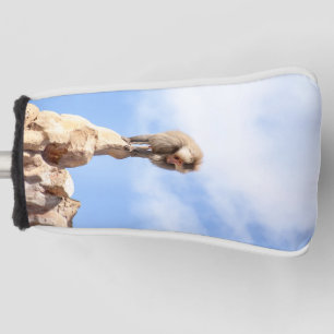 Baboon monkey on top of a mountain golf head cover