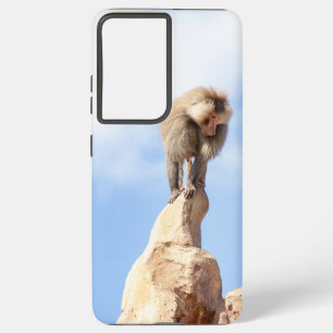 Baboon monkey on top of a mountain samsung galaxy case