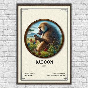Baboon Zoology Series Poster