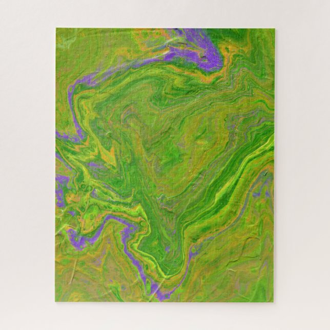 Babs 2 Bright Green Abstract Puzzle (Vertical)