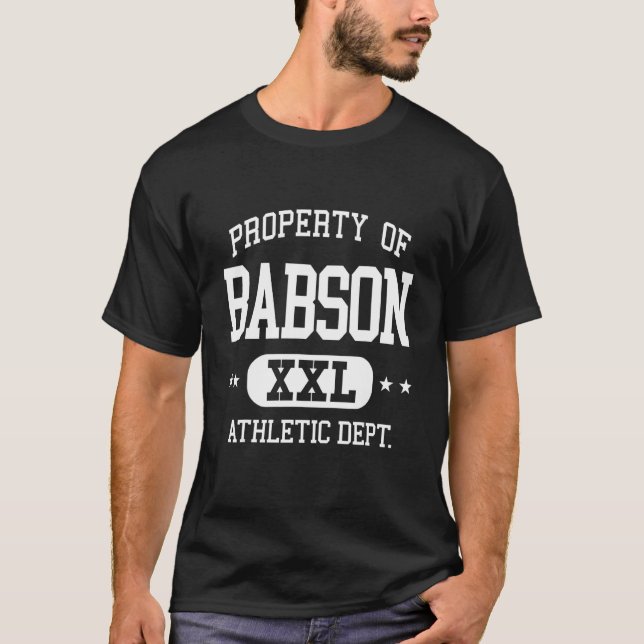 Babson Retro Athletic Property Dept T-Shirt (Front)