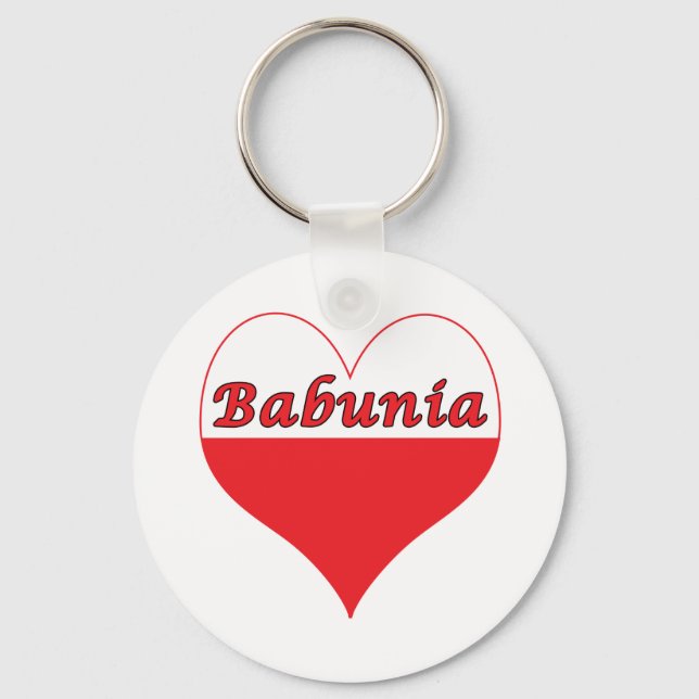 Babunia Polish Heart Key Ring (Front)