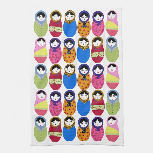 Babushka Doll Tea Towel (Vertical)