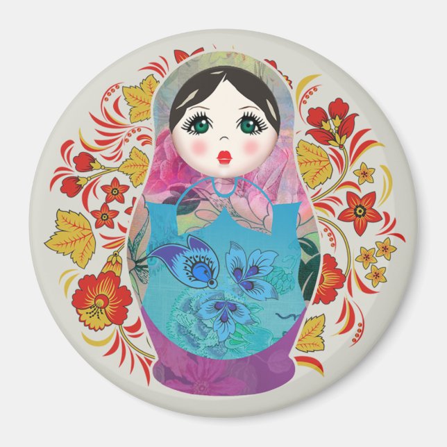 Babushka Russian Nesting Dolls, Large Magnet (Front)