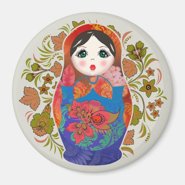 Babushka Russian Nesting Dolls Magnet (Front)