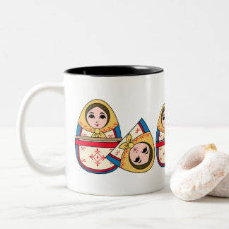 Babushka Ukrainian Nesting Dolls Coffee Mug