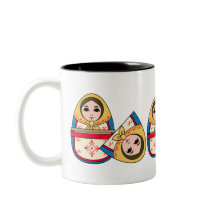 Babushka Ukrainian Nesting Dolls Coffee Mug