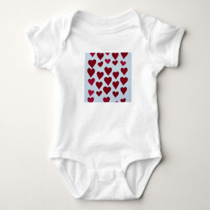 Baby 12 mos. white bodysuit red hearts design