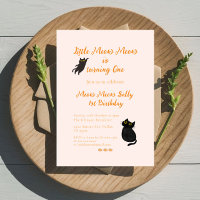 Baby 1st Birthday Invitation | Little Meow Meow
