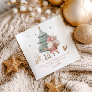 Baby 1st Christmas Cute Teddy Bear  Holiday Card