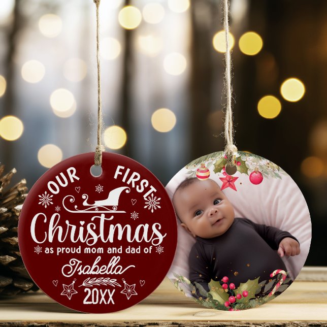 Baby 1st Christmas Home Decor Ceramic Ornament (Creator Uploaded)