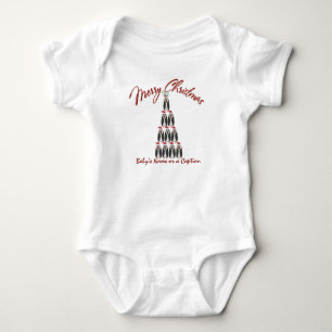 Baby 1st Christmas - Penguin Tree - Personalised Bodysuit