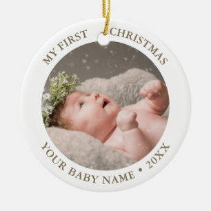 Baby 1st Christmas Photo Ceramic Tree Decoration