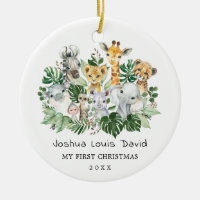 Baby 1st Christmas Tropical Jungle Wild Animals