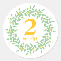Baby 2 Months Classic Round Sticker, Glossy