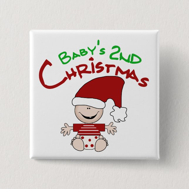Baby 2nd Christmas Tshirts and Gifts 15 Cm Square Badge (Front)
