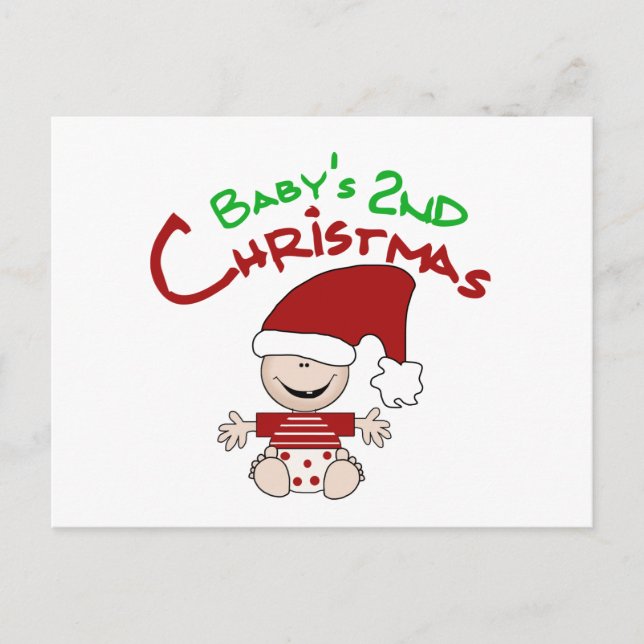 Baby 2nd Christmas Tshirts and Gifts Holiday Postcard (Front)