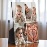 Baby 4 Photo Collage Cute Picture Instagram Plaque<br><div class="desc">Capture your baby’s cutest moments with this Baby 4-Photo Collage Instagram-Style Plaque, designed to showcase four special photos in a clean, social-inspired grid layout. Perfect for nurseries, desks, or gifting to grandparents, this personalised plaque brings charm and modern style to any space. Add your baby’s name, birthdate, or a sweet...</div>