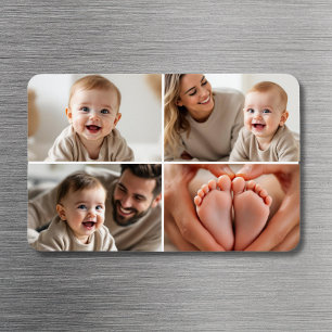 Baby 4 Photo Collage Picture Magnet