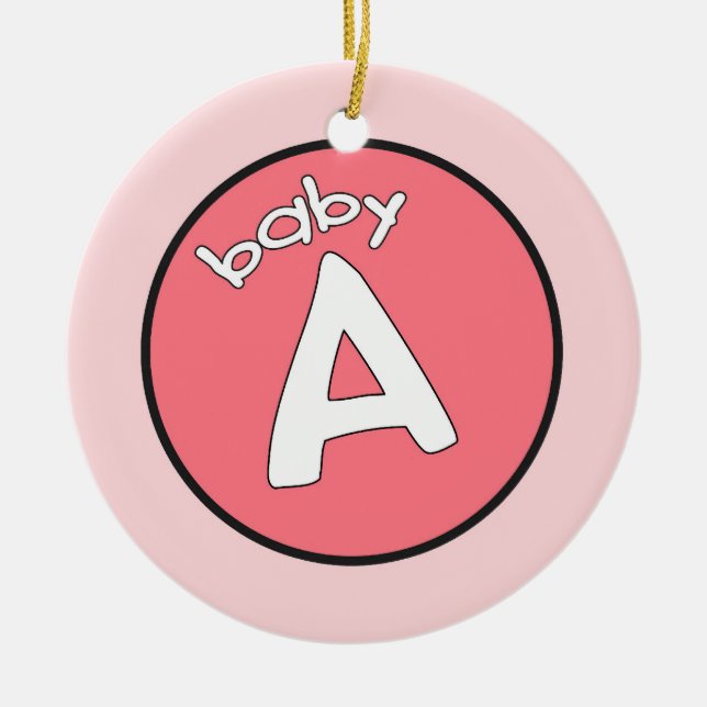 "Baby A" Personalised Ornament for Multiples (Front)