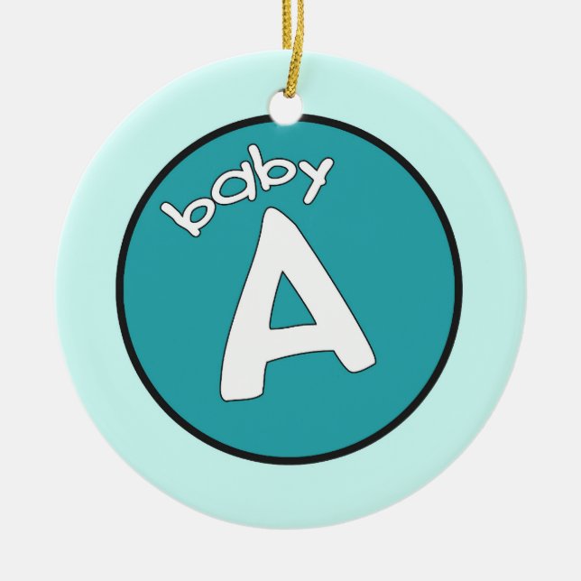 "Baby A" Personalised Ornament for Multiples (Front)