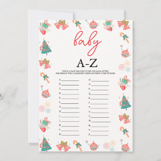 Baby A-Z Game Christmas Baby Shower Card