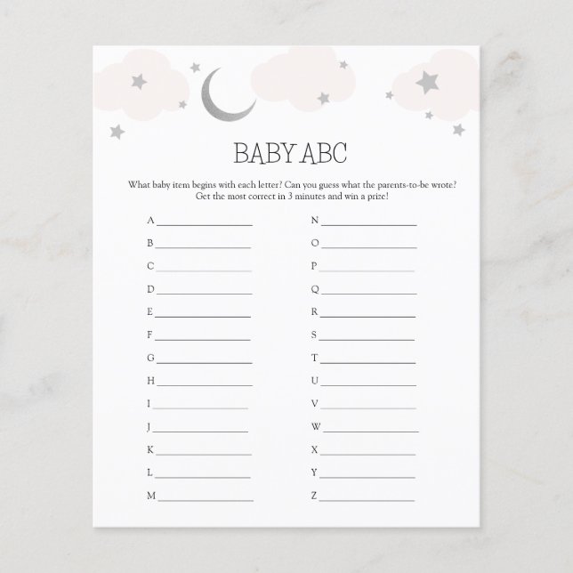 Baby ABC Baby Shower Game  (Front)