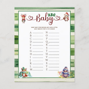 Baby ABC Christmas Animal Baby Shower Game  