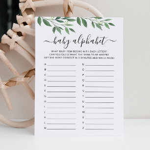 Baby ABC game Baby Shower Alphabet game Card