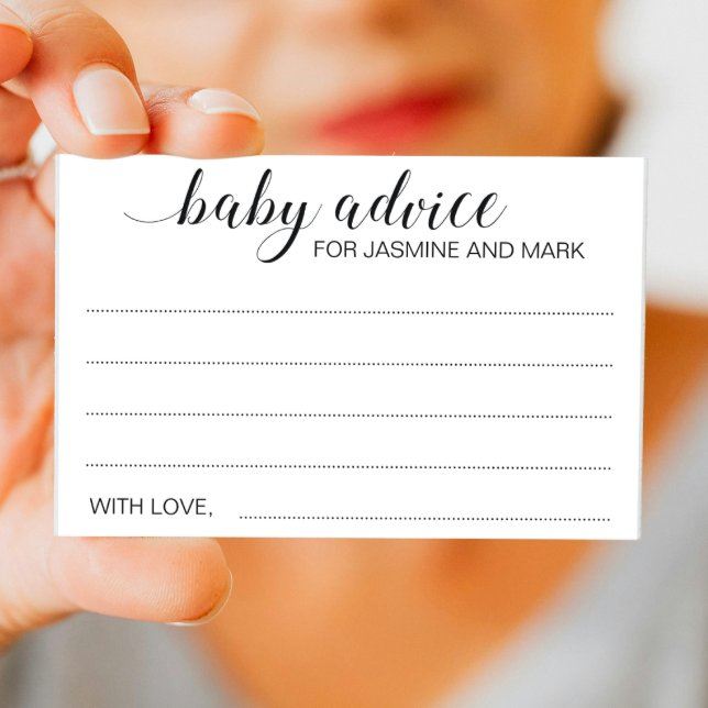 Baby Advice For New Parents Modern Baby Shower Card (Creator Uploaded)