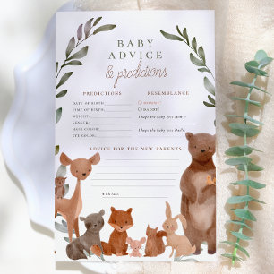 Baby Advice & Predictions Woodland Baby Shower