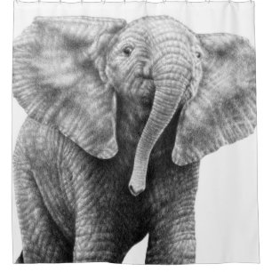 Baby African Elephant Shower Curtain