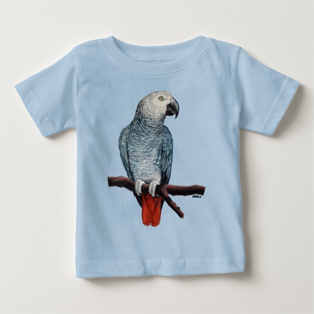 Baby African Grey Parrot Shirt Parrot Art T-shirt (Front)