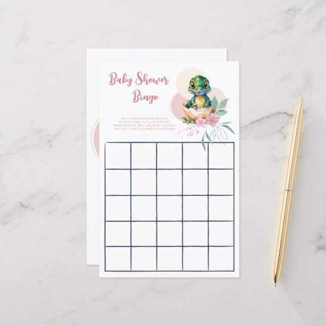 Baby Alligator Hatching Floral Bingo Game (Front/Back In Situ)